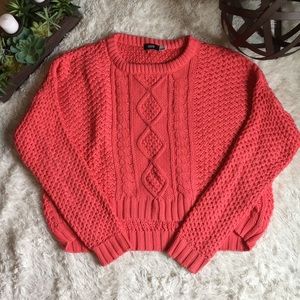 Urban Outfitters Coral Cropped Sweater